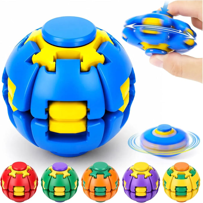 Blue and yellow flying saucer fidget ball with colour options