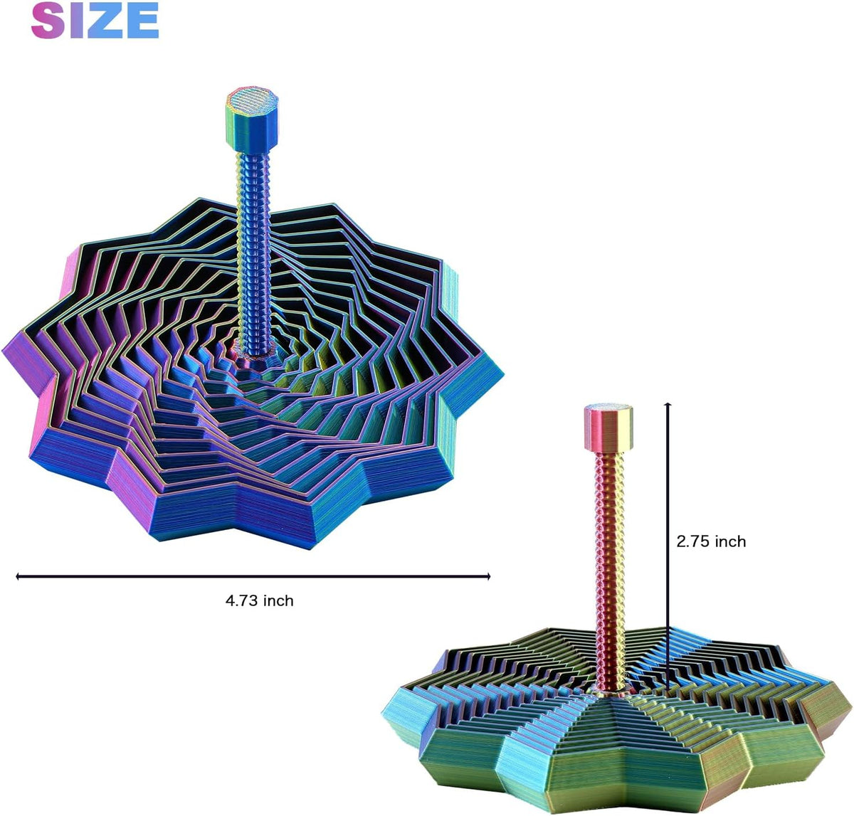 Sensory star spinner dimensions and open forms