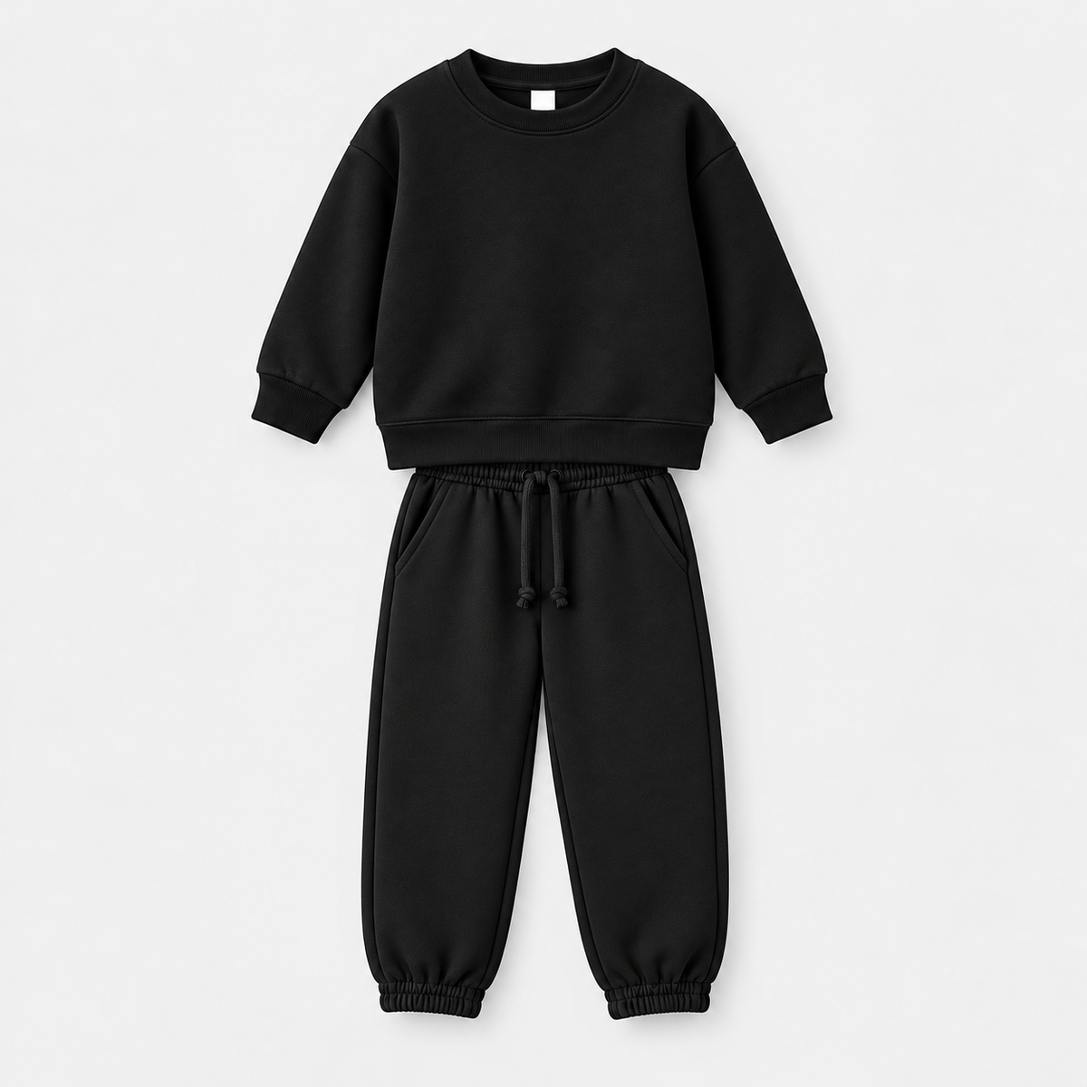 Black Sweatshirt & Jogger Set