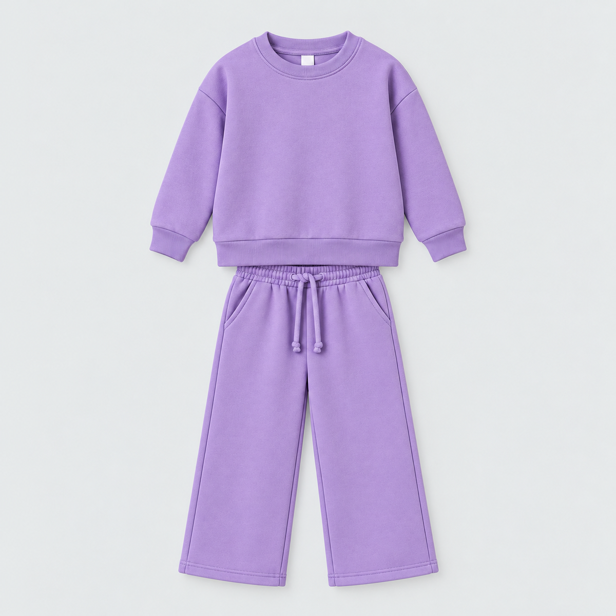 Lavender Sweatshirt & Wide-Leg Trouser Set