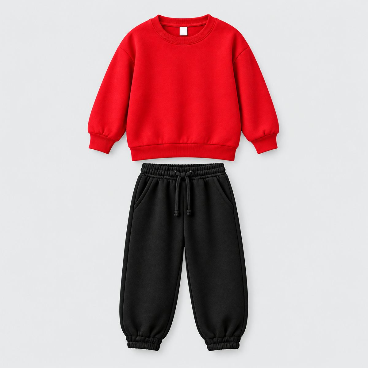 Red Sweatshirt & Black Jogger Set