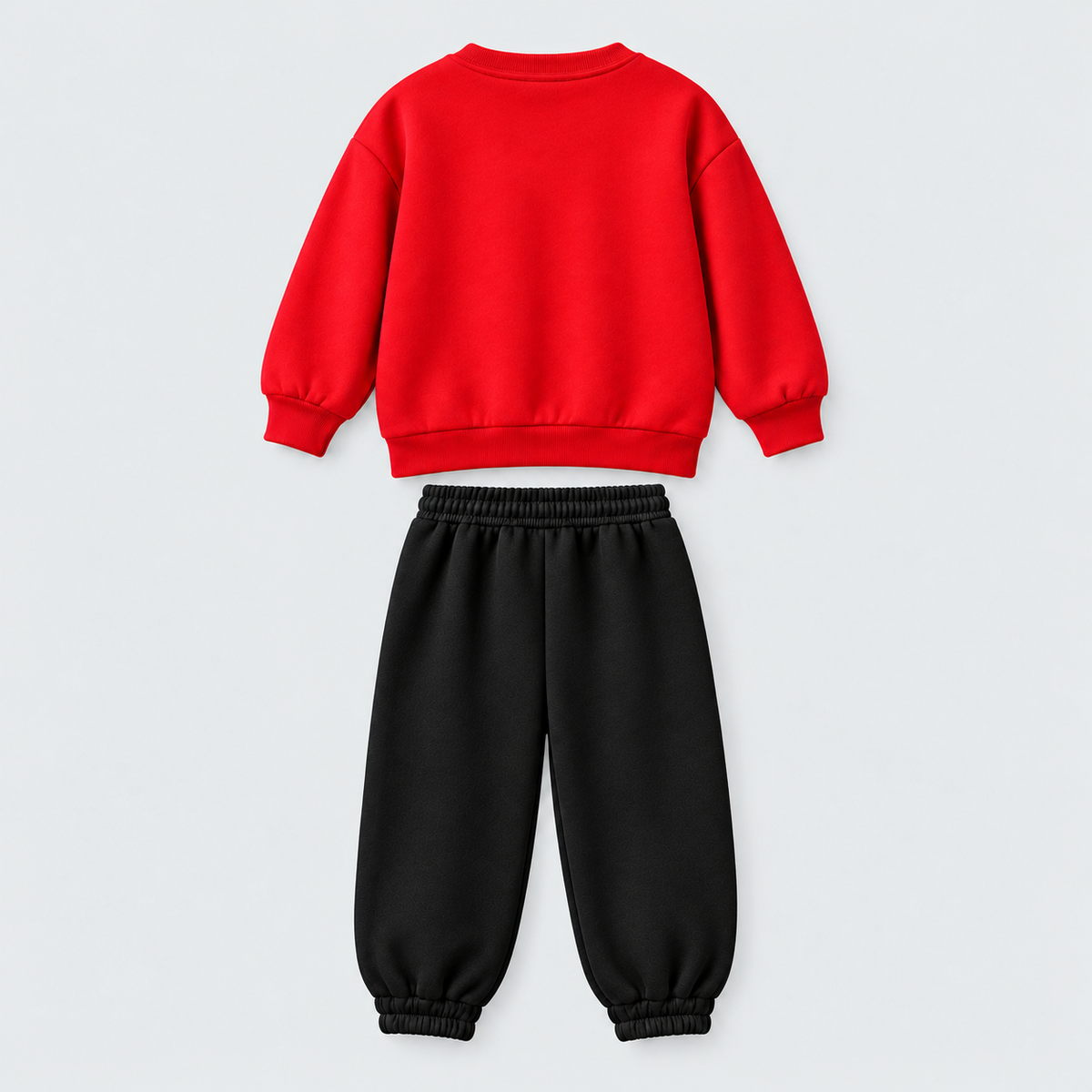 Red Sweatshirt & Black Jogger Set
