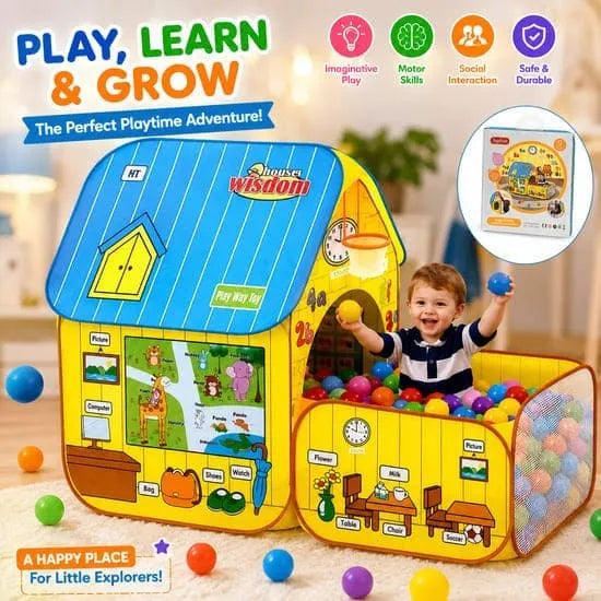 2-in-1 Pool House Play Tent With 50 Soft Balls