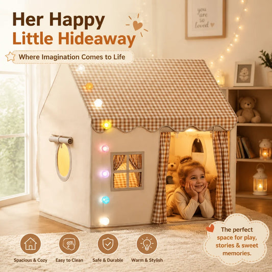 Little Teekie Cozy Playhouse Tent with Lights for Kids